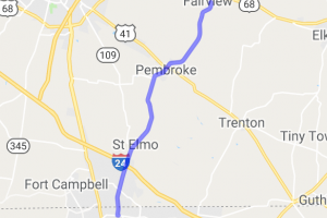 Pembroke Oak Grove Road to Jefferson Davis Memorial |  Tennessee