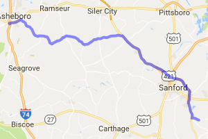 Route 42 - Sanford to Asheboro North Carolina |  United States