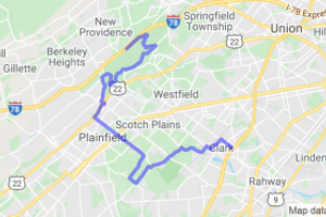 From Clark NJ (twisty turns) to Watchung Reservation (twisty turns) |  United States