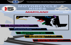 Top 5 Motorcycle Rides in Maryland based on 2021 riding season data