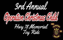 3rd Annual Operation Christmas Child Highway 78 Memorial toy Ride |  Texas