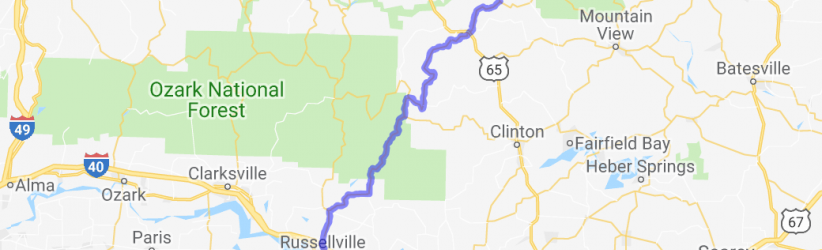 Arkansas Highway 27 from Russellville to Harriet |  United States