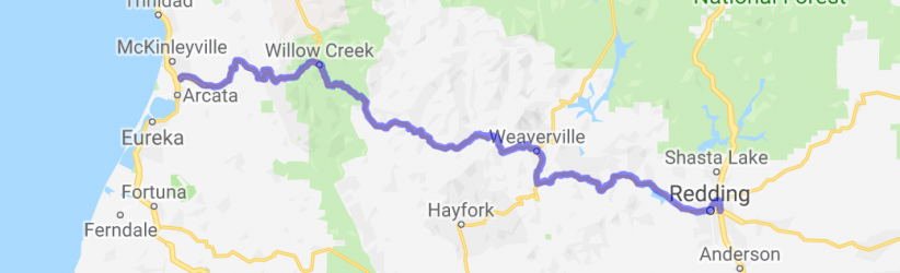 Hwy 299 from the coast to Redding, CA |  United States