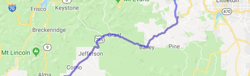 Morrison to Fairplay - Round Trip |  United States