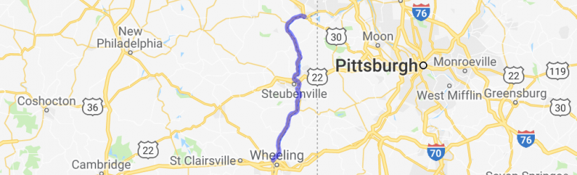 Ohio River Scenic Route 7 - East Liverpool to Wheeling |  United States