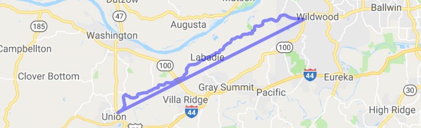 MO Hwy V and T from Union MO to Wildwood MO |  United States