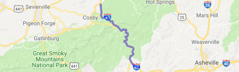 I-40 Through Pisgah and Cherokee National Forests |  Tennessee