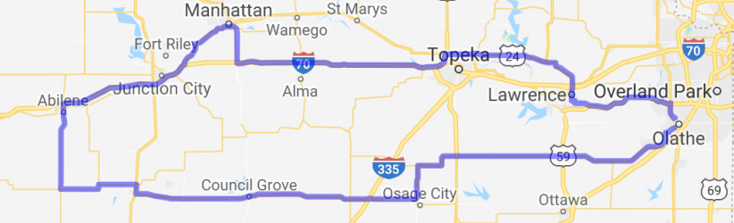 Loop from Olathe, KS to Abilene, KS and the Eisenhower Museum |  United States