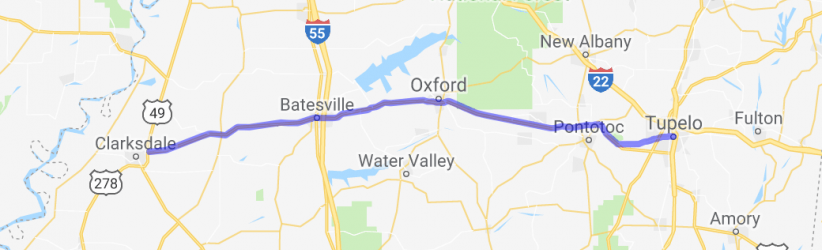 "Home of Blues" tour on US 278 |  United States