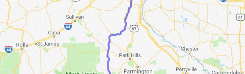 Hwy 21 South to Elephant Rock State Park |  United States