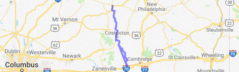 New Concord to Millersburg via SR 83 |  United States