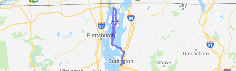 Lake Champlain Islands on US Route 2 |  United States