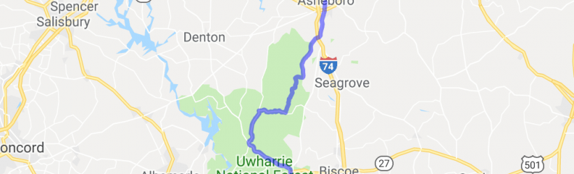 Jump Off Rock to Asheboro |  United States