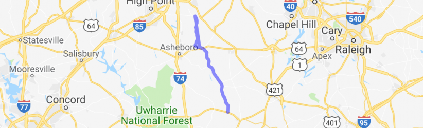 The North Carolina Piedmont along NC 22 |  United States