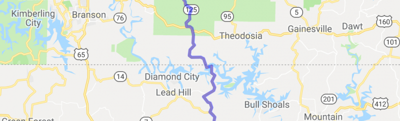 Hwy 125 North of Hwy 160 Reuter to Bradleyville |  Missouri