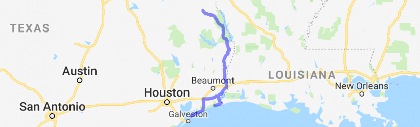 Hwy. 87 From Timpson Tx to Galveston | United States Hwy. 87 From Timpson Tx to Galveston | United States