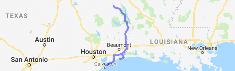 Hwy. 87 From Timpson Tx to Galveston |  United States