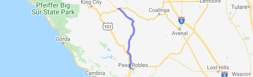 Peach Tree Road to Indian Valley Road to River Road North of Paso Robles |  United States