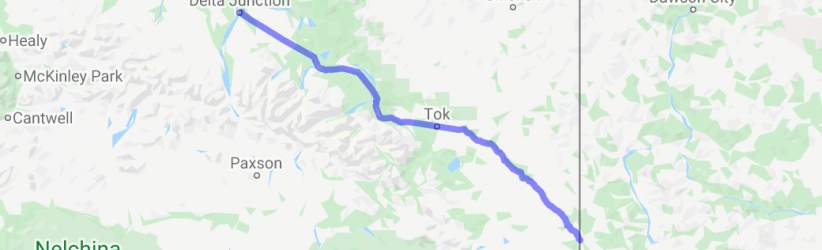 Alaska Highway Route 2 between the Canadian Border and Delta Junction, Alaska |  United States