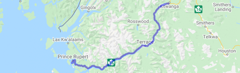 Yellowhead Highway 16 Prince Rupert to the Cassiar (British Columbia, Canada) |  Routes Around the World