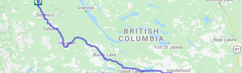 Yellowhead Highway 16  Cassiar Hwy. to Prince George (British Columbia, Canada) |  Routes Around the World