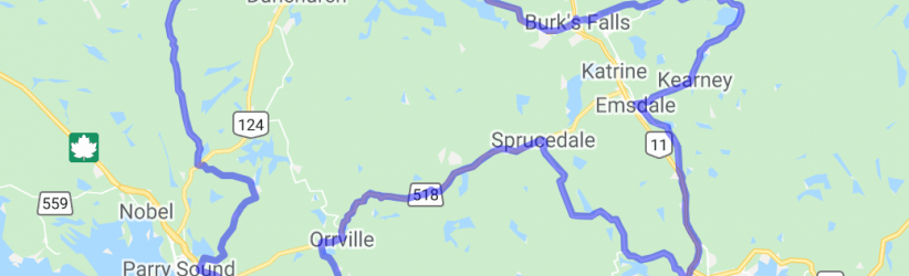 Parry Sound/Huntsville Area Route (Ontario, Canada) |  Routes Around the World