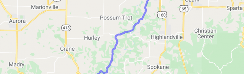 Nixa to Galena via Hwys M, U, A, and AA |  United States