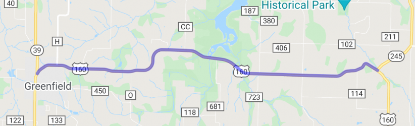US 160 - Greenfield to MO-245 |  United States