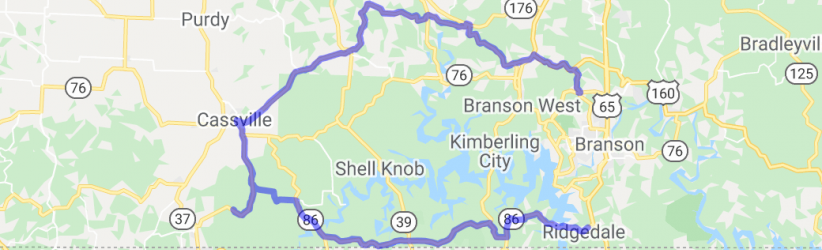 Branson to Roaring River to Branson | Missouri Branson to Roaring River to Branson | Missouri