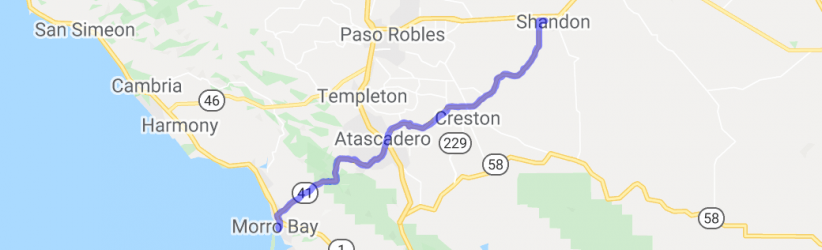 Highway 41 Shandon to Morro Bay | United States Highway 41 Shandon to Morro Bay | United States