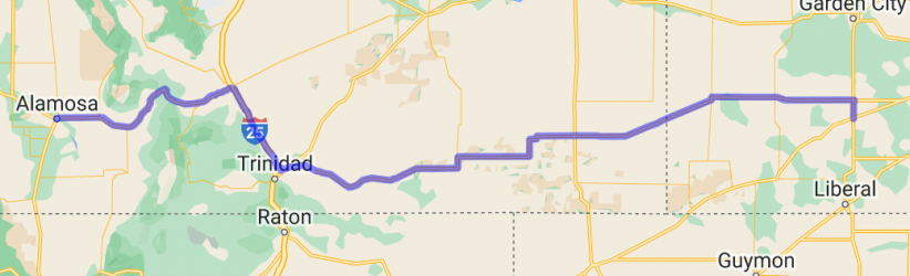 Around the edge of Colorado (segment 2 of 8) - Sublette KS to Alamosa CO | Colorado Around the edge of Colorado (segment 2 of 8) - Sublette KS to Alamosa CO | Colorado