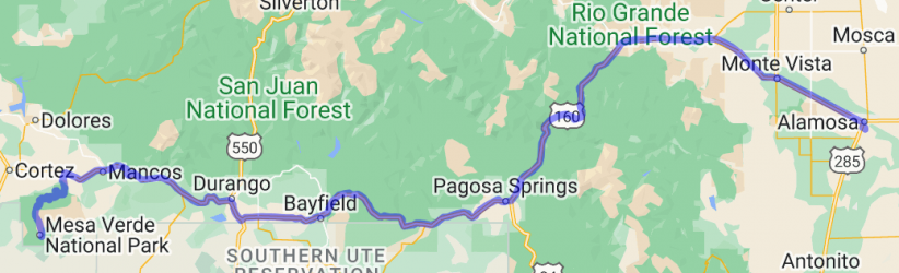 Around the edge of Colorado (segment 3 of 8) - Alamosa CO to Mesa Verde CO | United States Around the edge of Colorado (segment 3 of 8) - Alamosa CO to Mesa Verde CO | United States