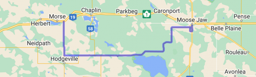 Moose Jaw to Morse Highway 363 and 19 (Saskatchewan, Canada) |  Routes Around the World