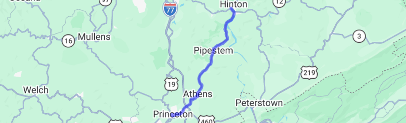 WV 20 to nearly southern border of state |  United States