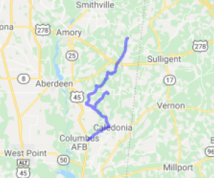 Country Ride From Caledonia to Splunge Mississippi |  United States