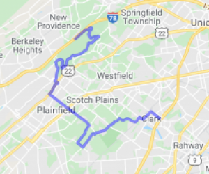 From Clark NJ (twisty turns) to Watchung Reservation (twisty turns) |  United States